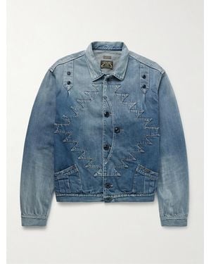 Kapital Thunderbird Panelled Denim Blouson Jacket - Blue