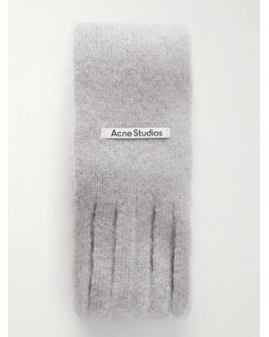 Acne Studios Kinna Skinny Fringed Mohair And Wool-Blend Scarf - Grey