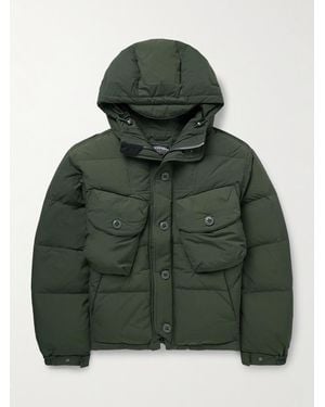 FRIZMWORKS Slim-fit Quilted Nylon Down Hooded Jacket - Green