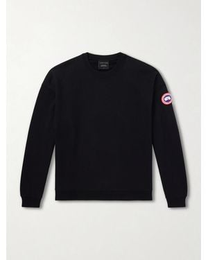 Canada Goose Rove Logo-Embroidered Cotton-Jersey Jumper - Blue