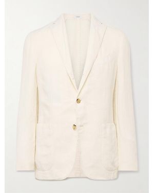 Boglioli Unstructured Garment-Dyed Linen Blazer - Natural
