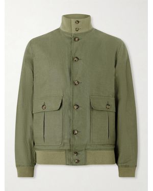 Valstar Ino Linen Bomber Jacket - Green