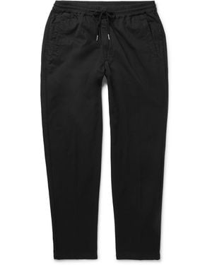 Folk Tapered Cotton-Twill Drawstring Pants - Black