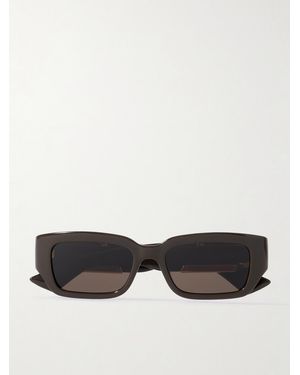Bottega Veneta Rectangle-frame Acetate And Gold-tone Sunglasses - Brown
