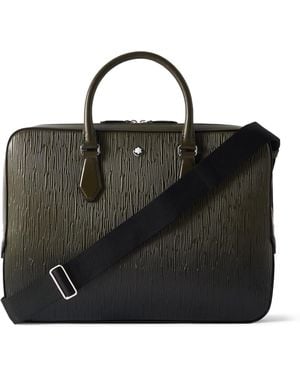 Montblanc Corteccia Dégradé Textured-Leather Briefcase - Black