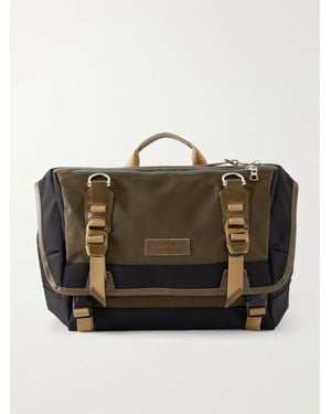 master-piece Potential Leather-Trimmed Shell Messenger Bag - Black
