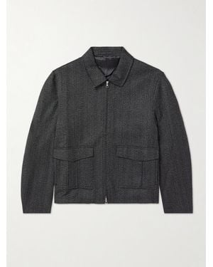 MR P. Wool-herringbone Blouson Jacket - Black