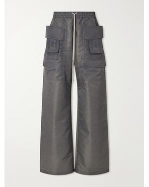 Rick Owens Creatch Wide-Leg Shell Drawstring Cargo Trousers - Grey