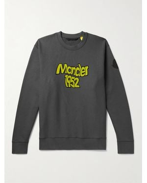 Moncler Genius 2 Moncler 1952 Logo-Flocked Cotton-Jersey Sweatshirt - Grey