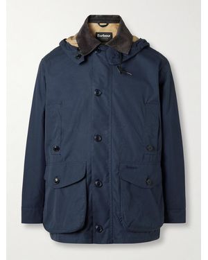 Barbour Ventile Endurance Showerproof Corduroy-Trimmed Cotton Hooded Jacket - Blue