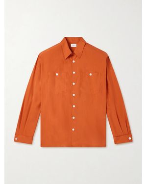 Saint Laurent Silk-Habotai Shirt - Orange