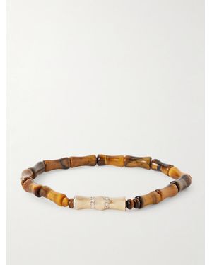 Luis Morais 14-Karat Diamond Tiger'E Eye Bracelet - Natural