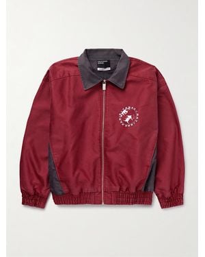 Enfants Riches Deprimes Tabac Rat Trainingsjacke aus Baumwoll-Moleskin mit Logoprint in Colour-Block-Optik - Rot
