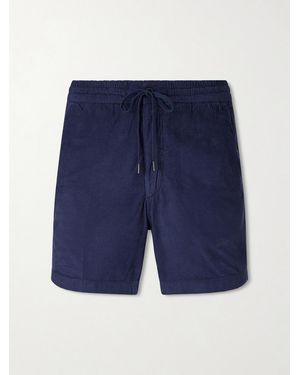 Slowear Straight-Leg Cotton-Corduroy Drawstring Shorts - Blue