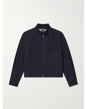 dunhill Tech-Wool Twill Blouson Jacket - Blue