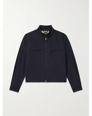 dunhill Tech-Wool Twill Blouson Jacket - Blue