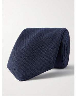 Canali 8Cm Virgin Wool And Silk-Blend Jacquard Tie - Blue