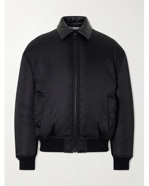 Balenciaga Coccon Leather-trimmed Padded Shell Bomber Jacket - Black