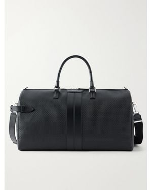 Serapian Holdall Leather-Trimmed Coated-Canvas Bag - Black