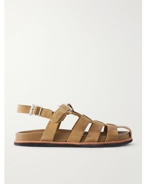 Grenson Quinton Suede Fisherman Sandals - Natural