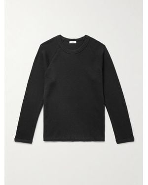 Agolde Payson Waffle-Knit Cotton-Blend T-Shirt - Black