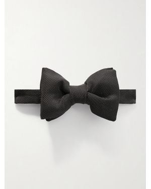 Tom Ford Pre-Tied Polka-Dot Silk-Satin Bow Tie - Black