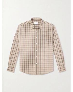 NN07 Deon 50035 Checked Organic Cotton-poplin Shirt - Natural