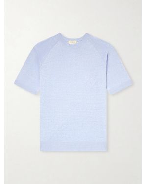 Piacenza 1733 Silk And Linen-Blend T-Shirt - Blue