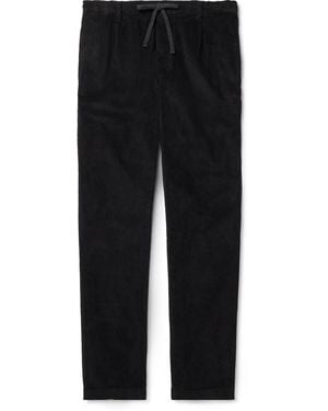 Hartford Tanker Slim-Fit Straight-Leg Cotton-Corduroy Drawstring Pants - Black