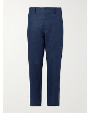NN07 Aden 1454 Straight-Leg Linen Suit Trousers - Blue