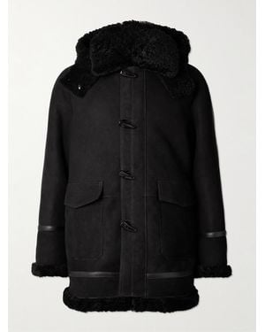MR P. Oversized Shearling Duffle Coat - Black