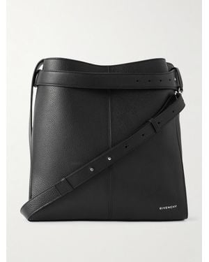 Givenchy Medium Full-Grain Leather Messenger Bag - Black