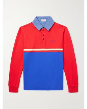 JW Anderson Contrast Collar Colour-Block Cotton-Jersey Polo Shirt - Red
