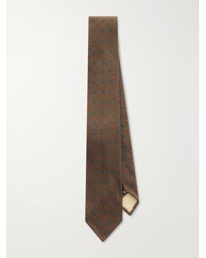 Rubinacci 8Cm Printed Silk-Twill Tie - Natural