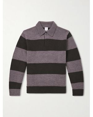 Paul Smith Striped Wool Polo Jumper - Grey