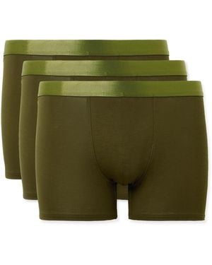 CDLP Three-Pack Stretch-Tencel Lyocell Boxer Briefs - Green
