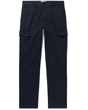 MR P. Samuel Slim-Fit Straight-Leg Organic Cotton-Twill Cargo Pants - Blue