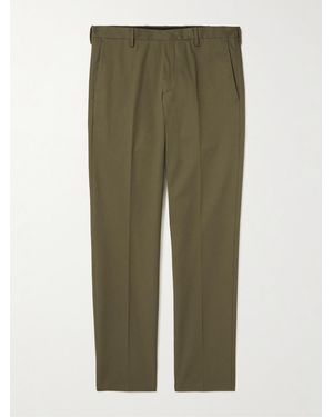 Paul Smith Tapered Organic-Cotton Twill Trousers - Green