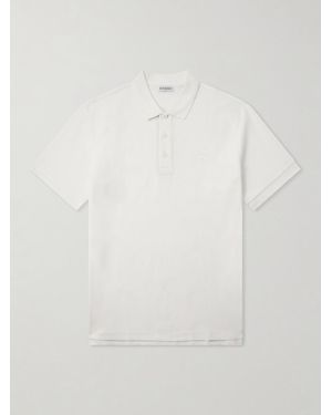 Burberry Eddie Logo-embroidered Cotton-piqué Polo Shirt - White