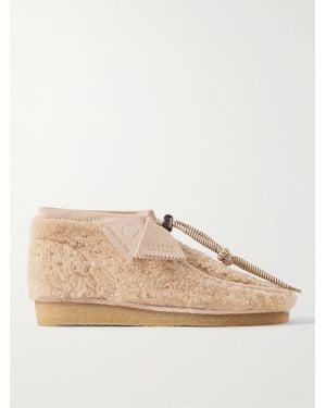 Moncler Genius Clarks 2 Moncler 1952 Wallabee Suede-Trimmed Fleece Chukka Boots - Natural