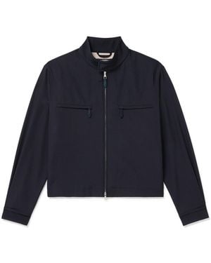 dunhill Tech-Wool Twill Blouson Jacket - Blue