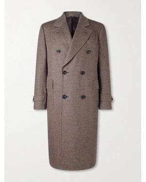 Thom Sweeney Double-breasted Wool-twill Overcoat - Brown