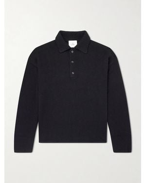 The Elder Statesman Dume Rugby Cashmere Polo Jumper - Blue