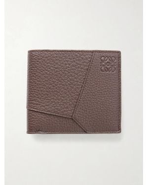 Loewe Puzzle Edge Paneled Full-Grain Leather Bifold Wallet - Brown