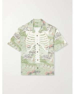 Kapital Aloha Convertible-Collar Printed Woven Shirt - Green