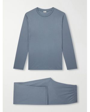 Zimmerli of Switzerland Sea Island Cotton-Jersey Pyjama Set - Blue