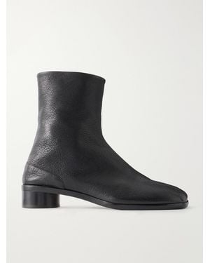 Maison Margiela Tabi Split-Toe Full-Grain Leather Boots - Black