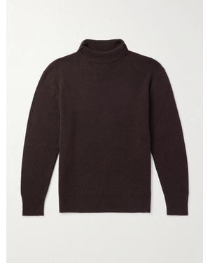 Miles Leon Slim-Fit Ribbed Merino Wool And Cashmere-Blend Rollneck Jumper - Blue