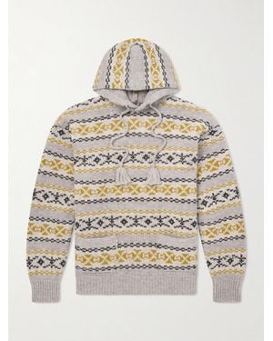 Kapital Yellowknife Fair Isle Wool Hoodie - Natural