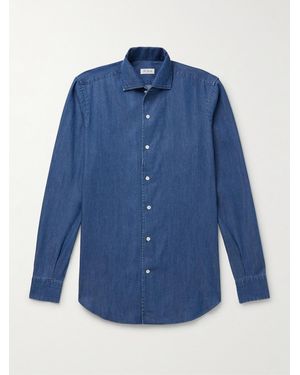 De Petrillo Cotton-Chambray Shirt - Blue